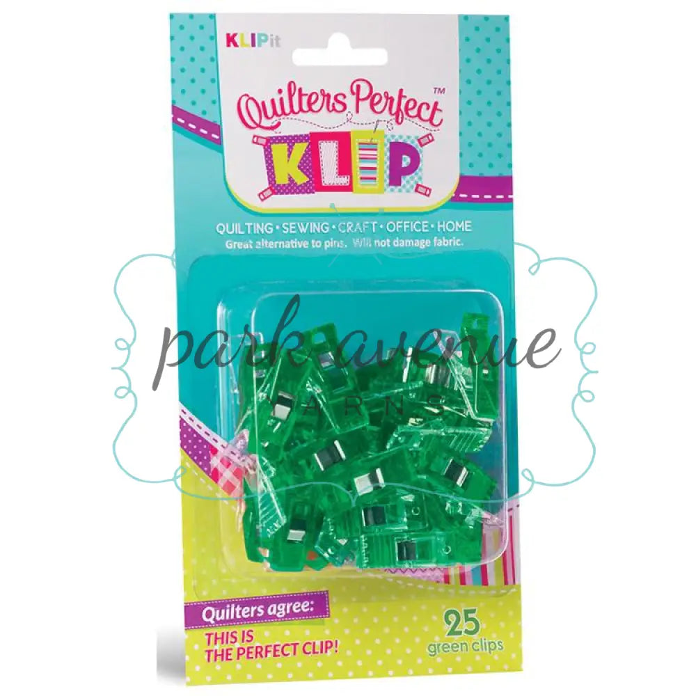 Quliter’s Perfect Klip Green 25 Ct Sew & Quilt: Notions